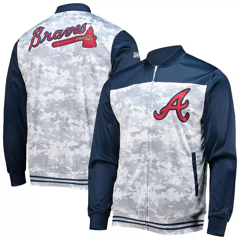 Men's Stitches Navy Atlanta Braves Camo Full-Zip Jacket, Size: XL, Blue Product Image