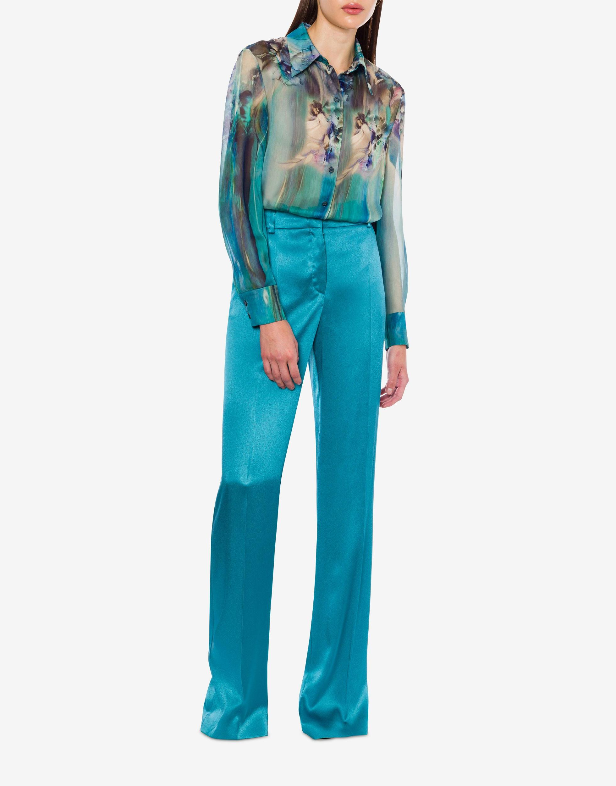 Chiffon shirt with water lily print Product Image