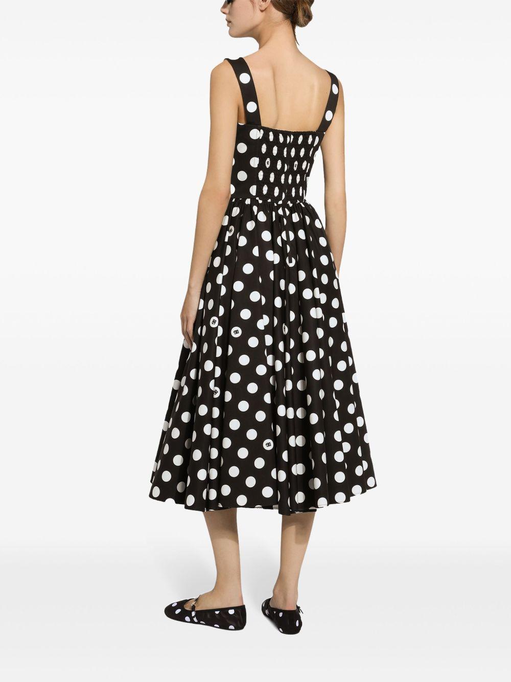 polka-dot corset midi dress Product Image
