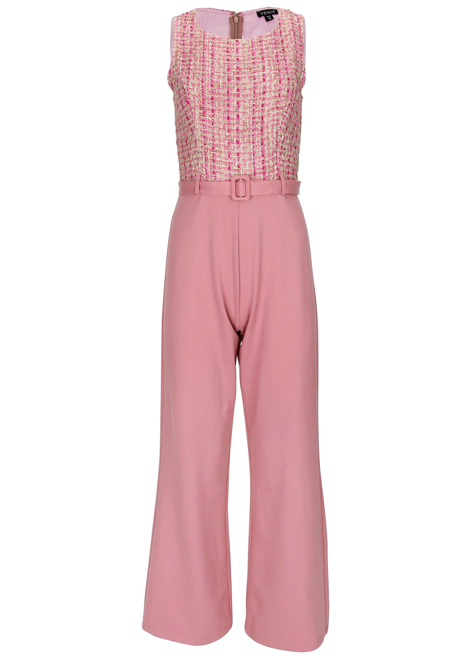 Tweed Belted Jumpsuit - Polignac Product Image