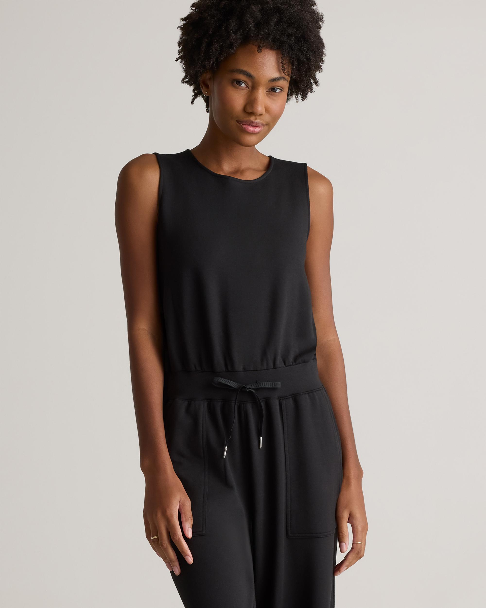 Quince | Women's SuperSoft Fleece Sleeveless Wide Leg Jumpsuit Size XS, Lenzing Modal Product Image