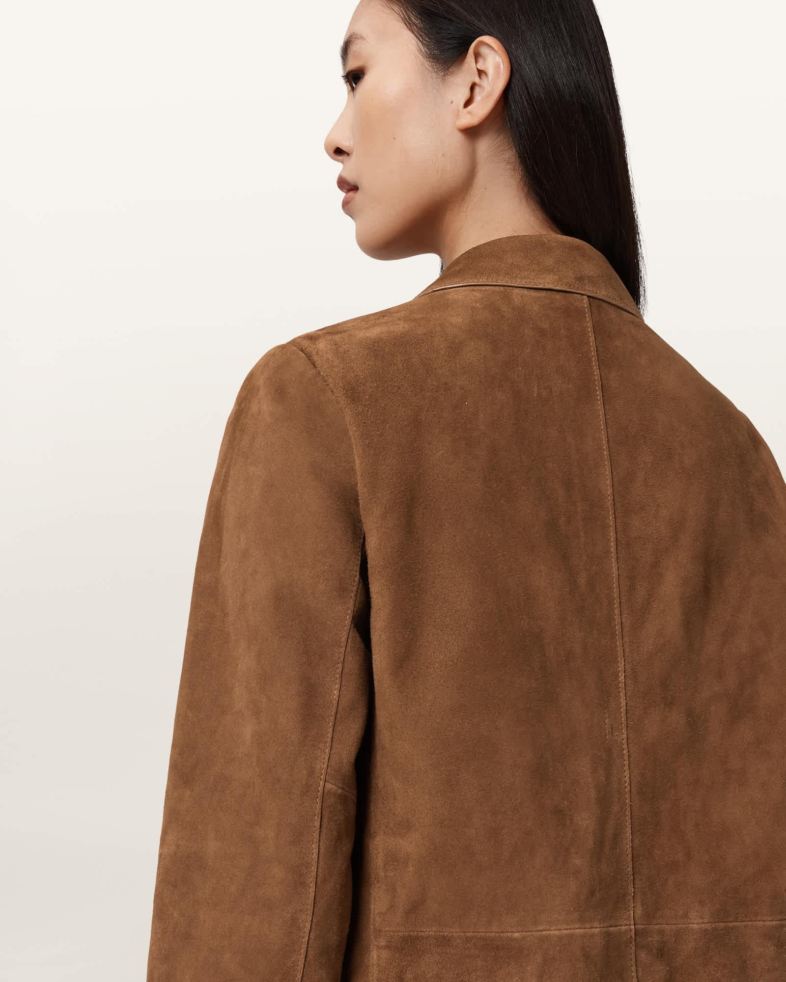 Arna Suede Blazer SUGAR BROWN | ALLSAINTS US Product Image