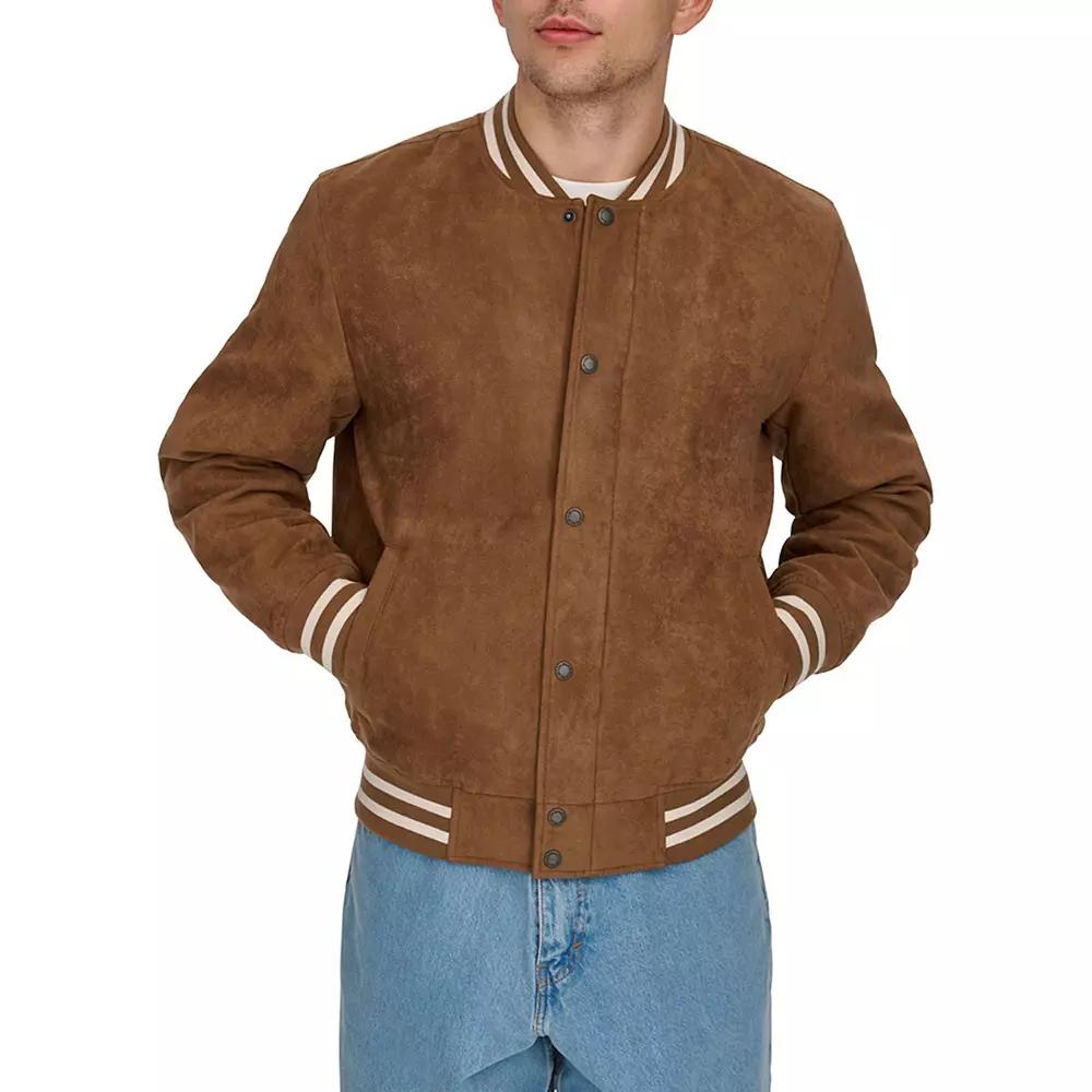 Men's Levi's® Faux Suede Varsity Bomber Jacket, Size: Large, Grey Product Image