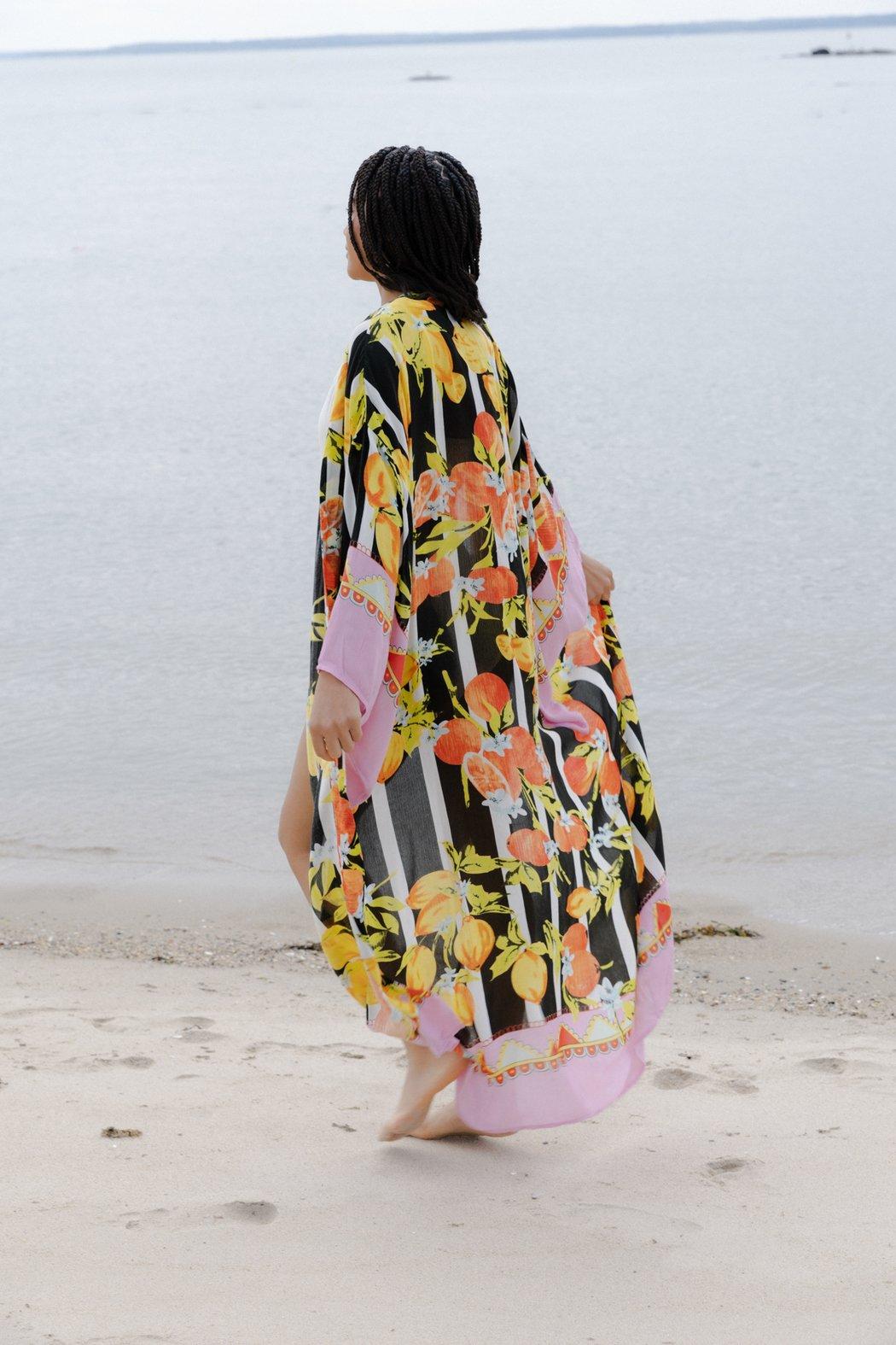 Citrus Print Kimono Long Product Image