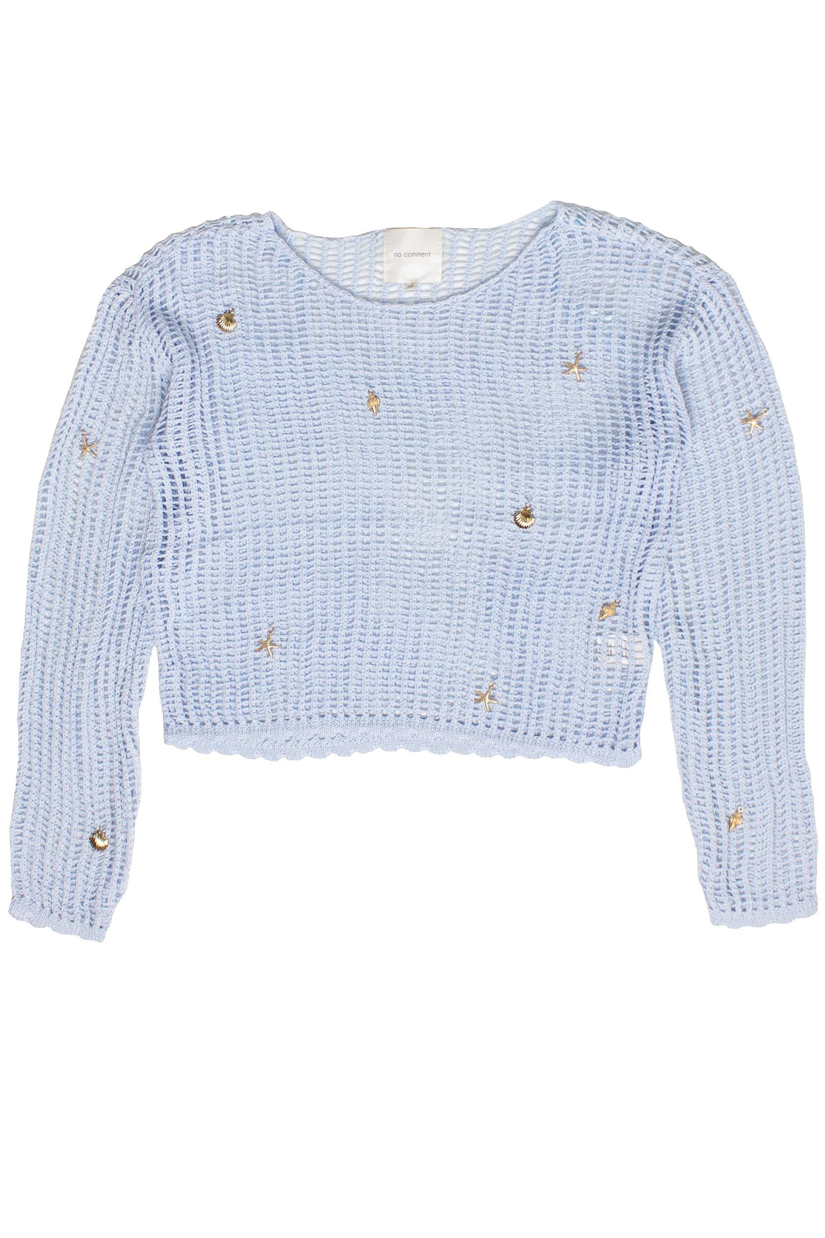 Seaside Crochet Mesh Sweater Product Image