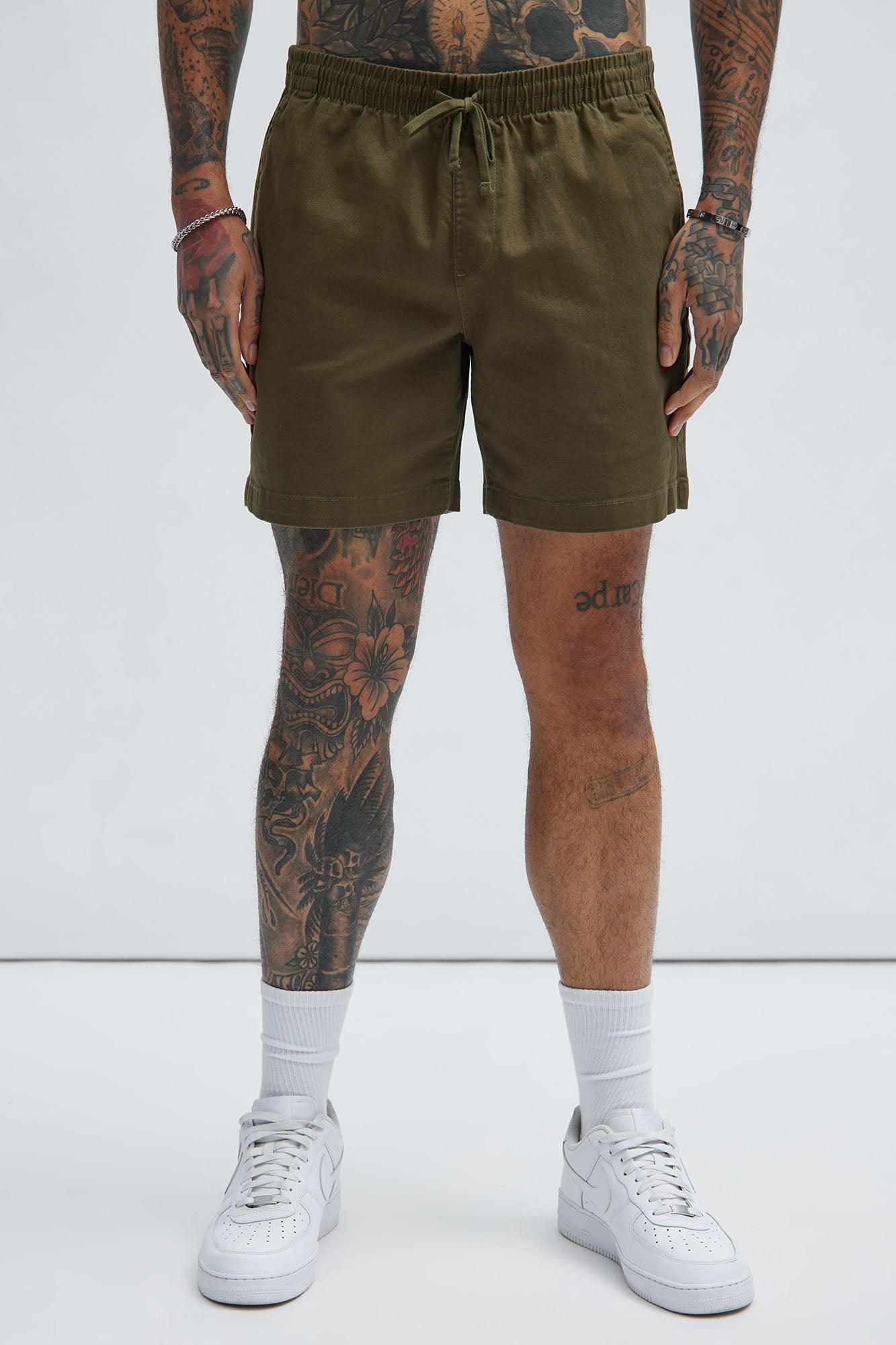 Twill Volley Shorts - Olive Product Image
