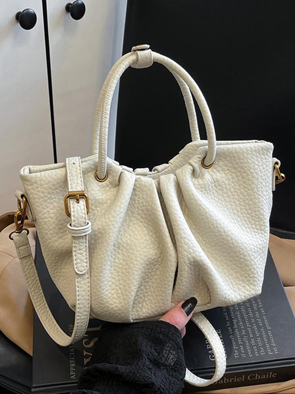 Pleated Solid Color Zipper Crossbody Bags Handbags Product Image
