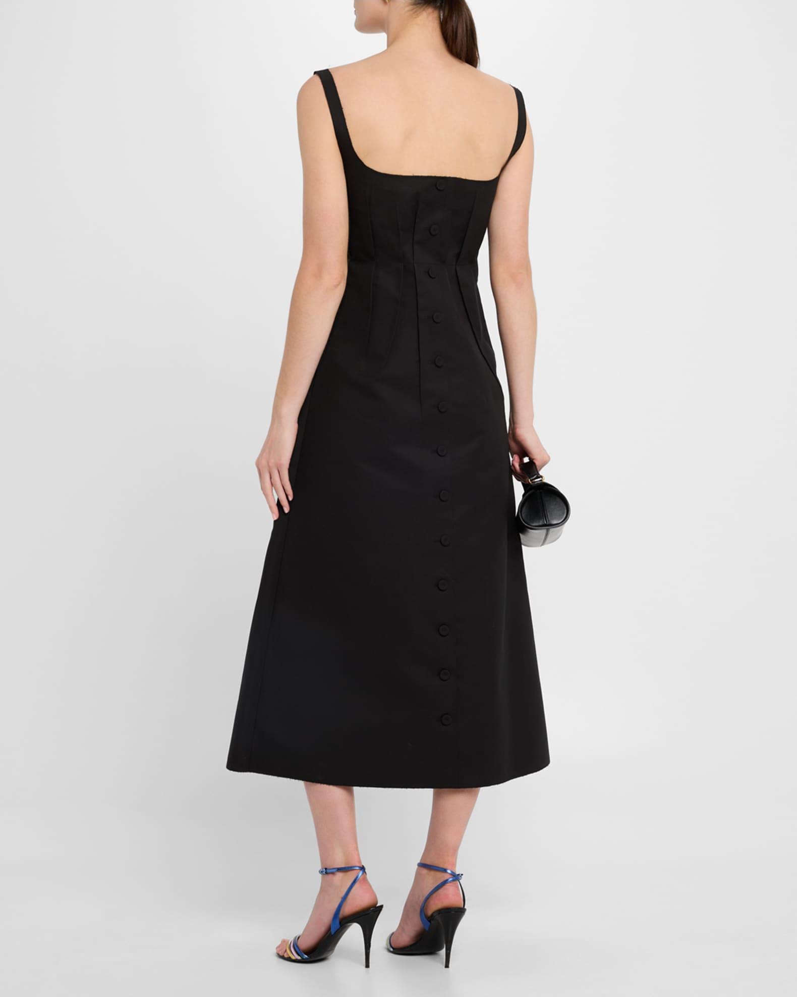 Pleated Bustier Sleeveless Midi Dress Product Image