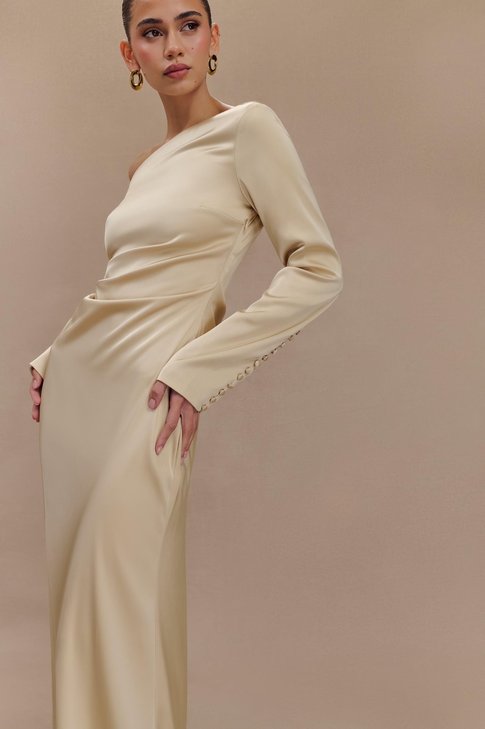 Avery Long Sleeve Maxi Dress - Gold Product Image