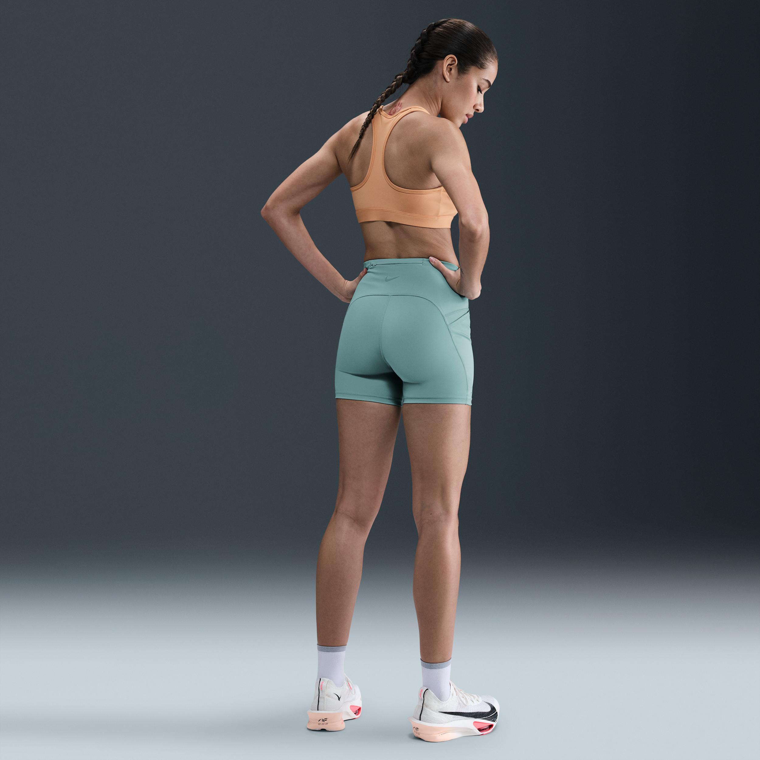 Nike Womens Swift High-Waisted 4 Tight Running Shorts with Pockets | HJ2258-017 Product Image