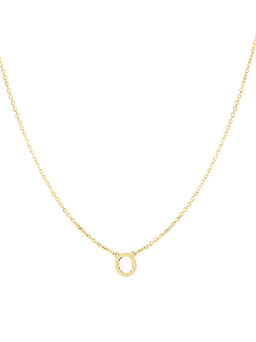Womens 14K Yellow Gold Initial Pendant Necklace Product Image