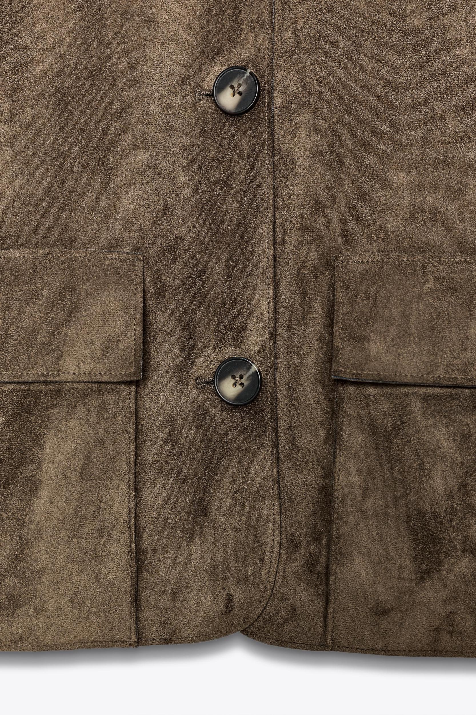 FAUX SUEDE CROPPED JACKET Product Image
