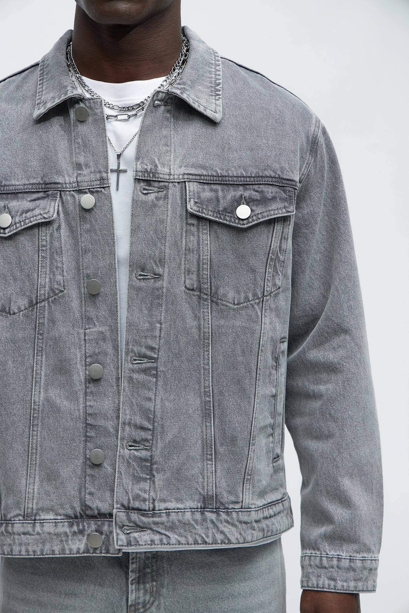 Classic Denim Trucker Jacket - Grey Product Image