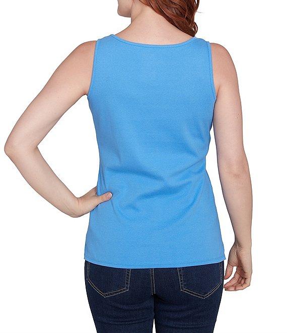 Ruby Rd. Scoop Neck Sleeveless Cotton Rib Knit Tank Product Image