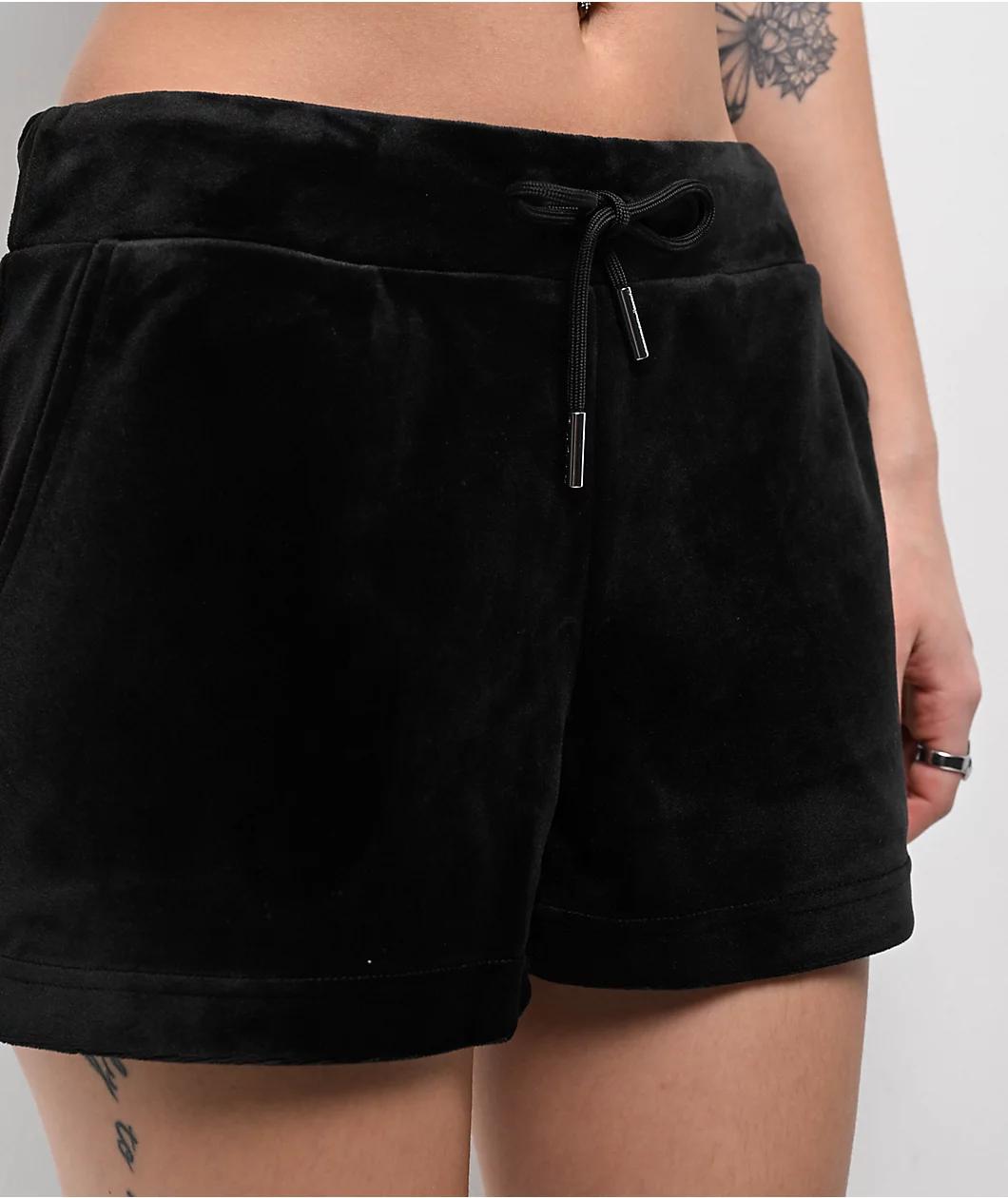 Juicy Couture OG Big Bling Licorice Velour Track Shorts Product Image