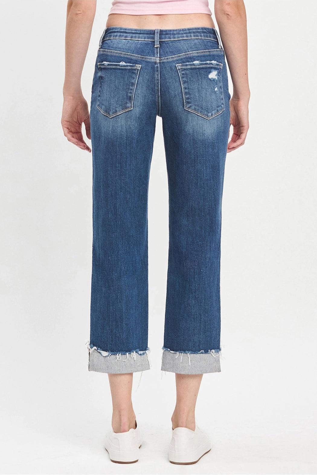 Mid Rise Cuffed Boyfriend Jeans Product Image