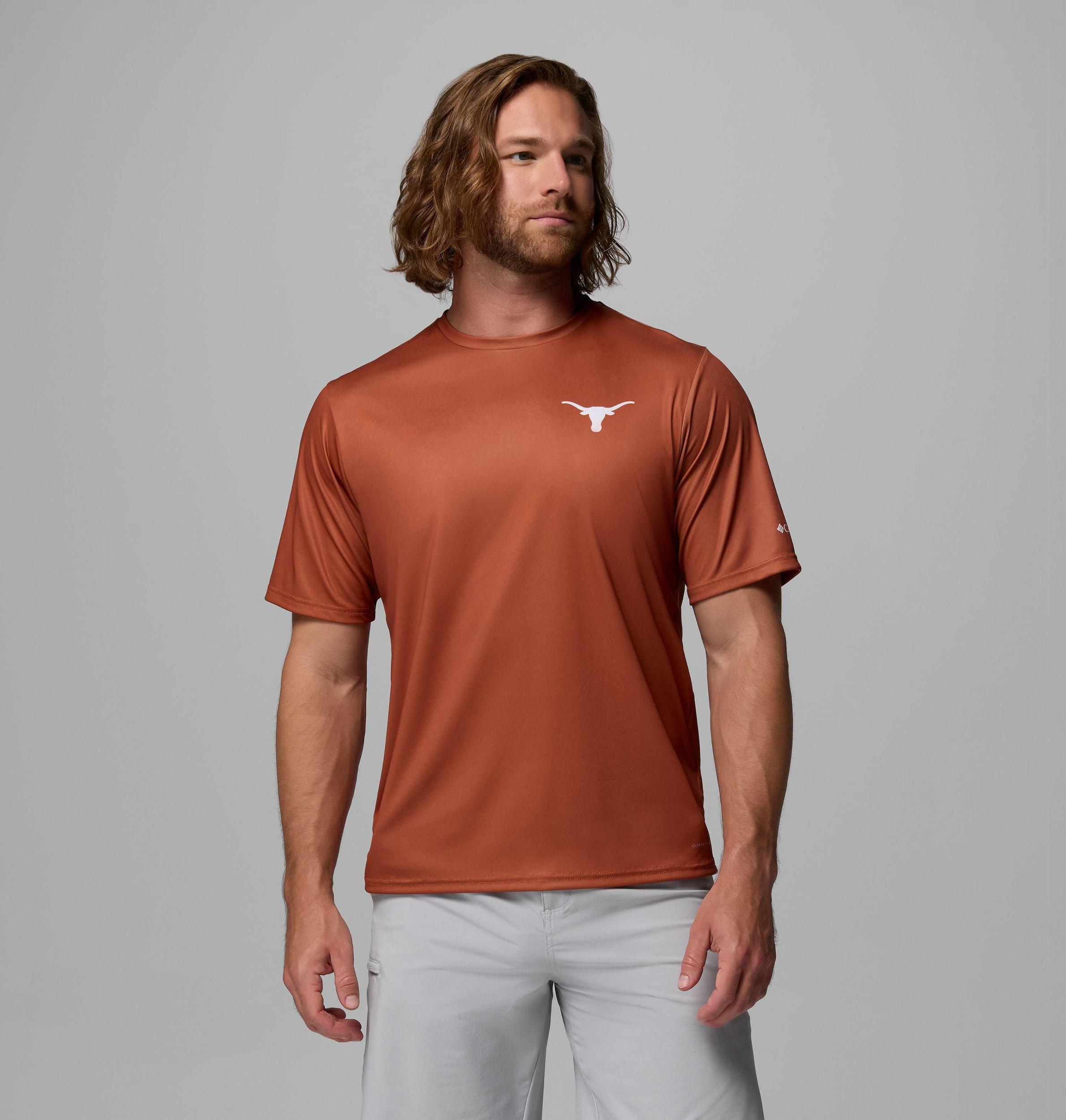 Columbia Mens Collegiate PFG Terminal Tackle Short Sleeve Shirt - Texas- Product Image