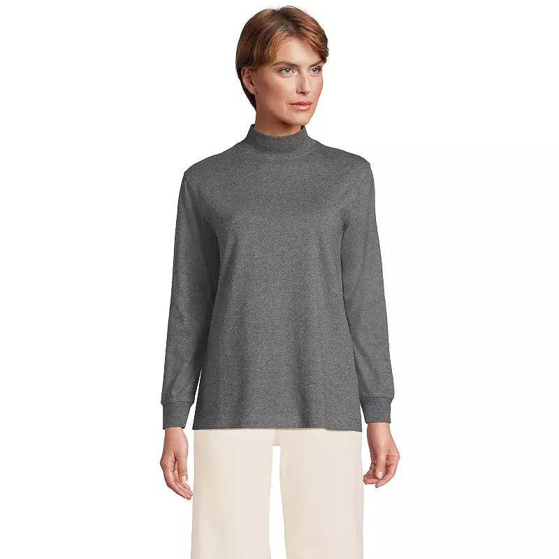 Women's Lands' End Long Sleeve Super T Mockneck Top,  Product Image