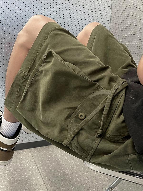 Men's Retro Big Pocket Casual Shorts Product Image