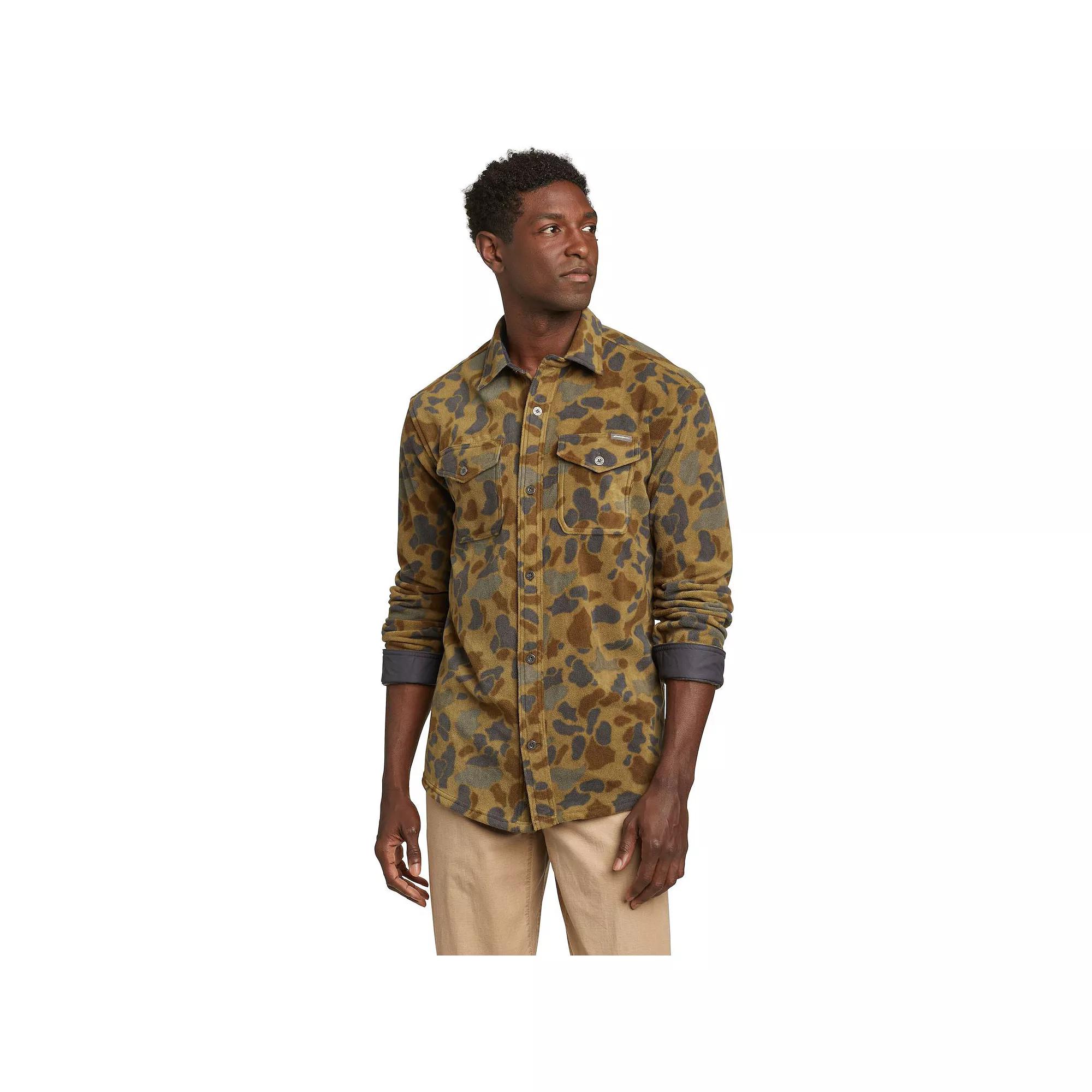 Men's Eddie Bauer Chutes Microfleece Button-Front Shirt, Size: XXL, Alaska Gold Product Image