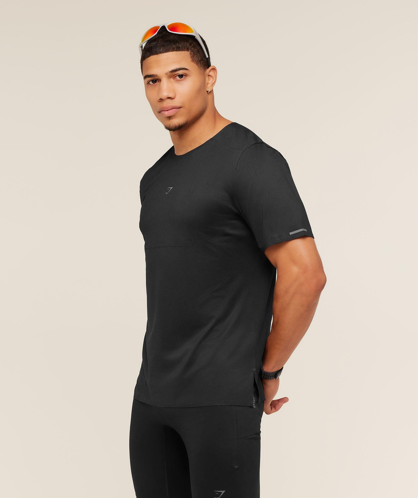 Gymshark Running Elite T-Shirt - Black Male Product Image