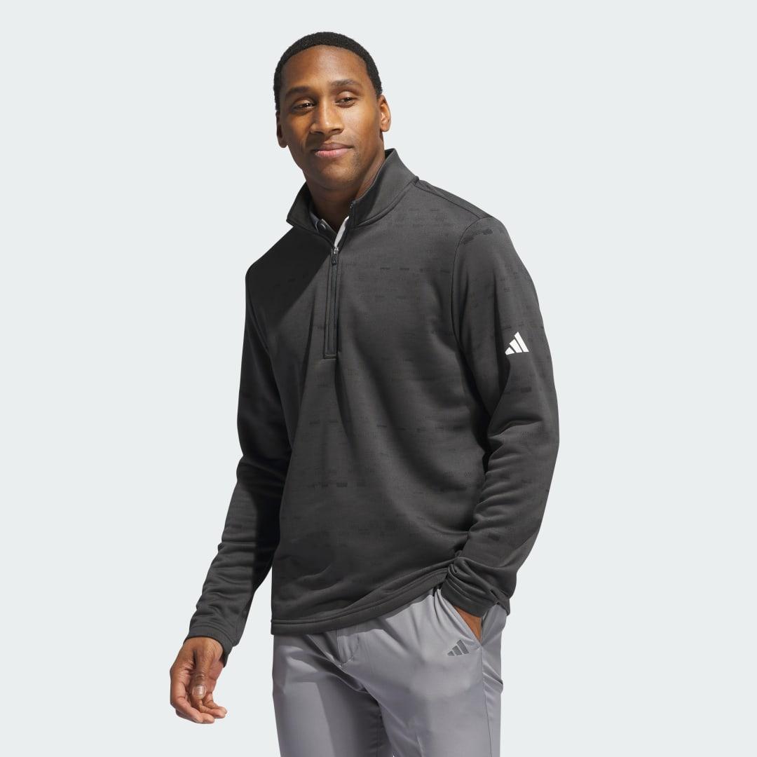 adidas Core Printed Quarter Zip Pullover Wonder Silver S Mens Product Image