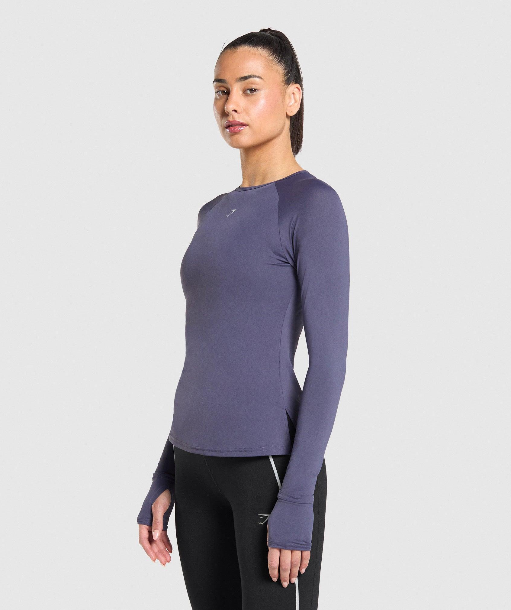 Gymshark Running Long Sleeve Top - Weighted Purple Female Product Image