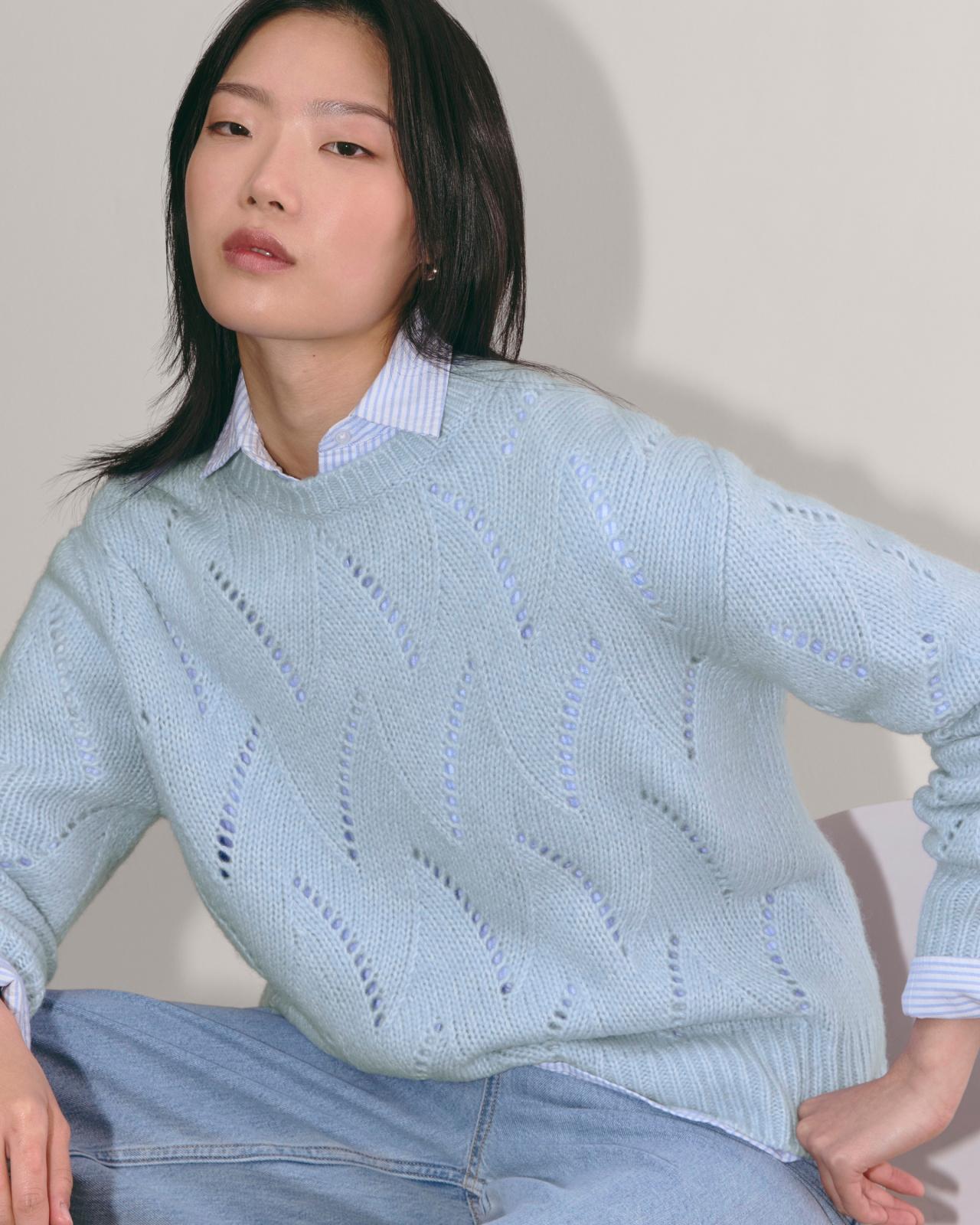 Womens Pointelle Sweater in Cloud by Everlane Product Image