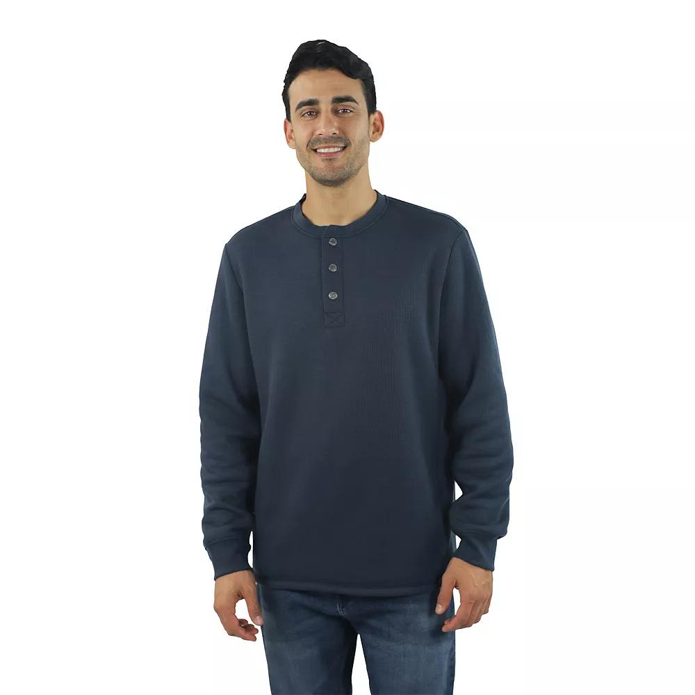 Men's JACHS NY Sherpa-Lined Waffle-Knit Long Sleeve Henley,  Product Image