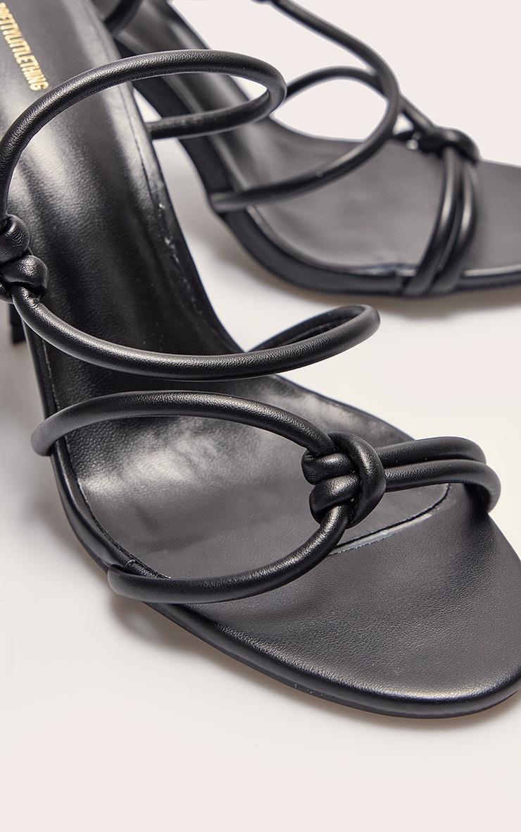 Black PU  Round Toe Heeled Mules Product Image