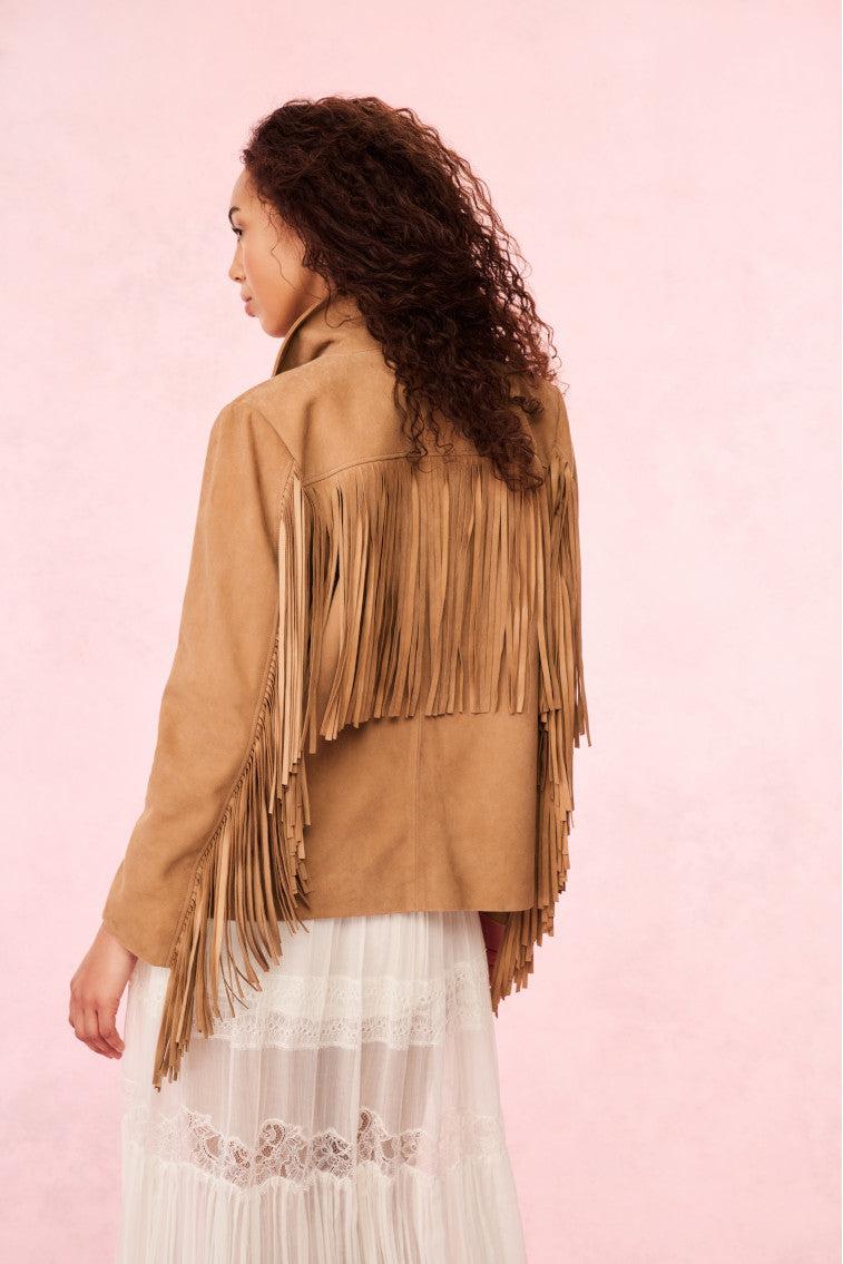 Geraline Suede Fringe Jacket Product Image