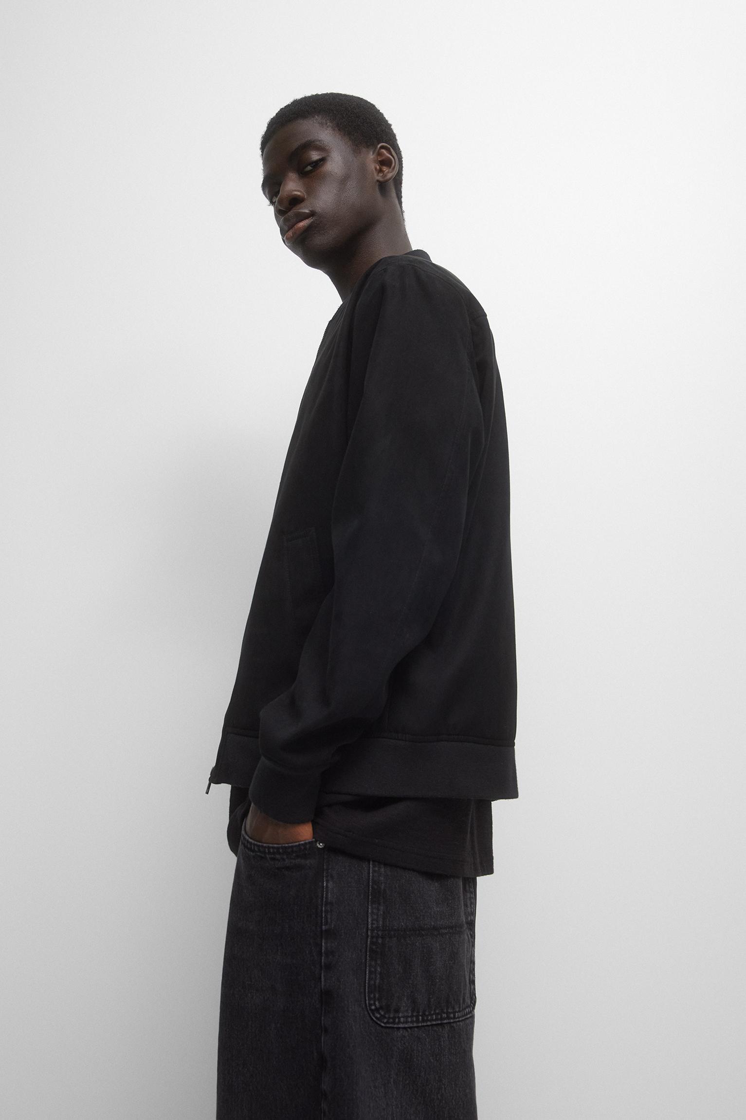 Faux suede bomber jacket Product Image