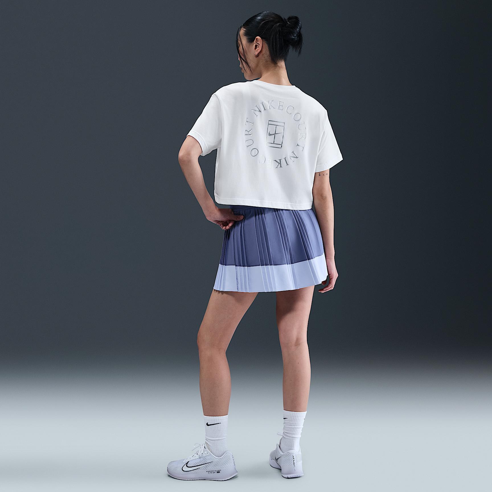 Nike Womens Slam Dri-FIT Short-Sleeve Cropped Tennis T-Shirt | HV6987-010 Product Image