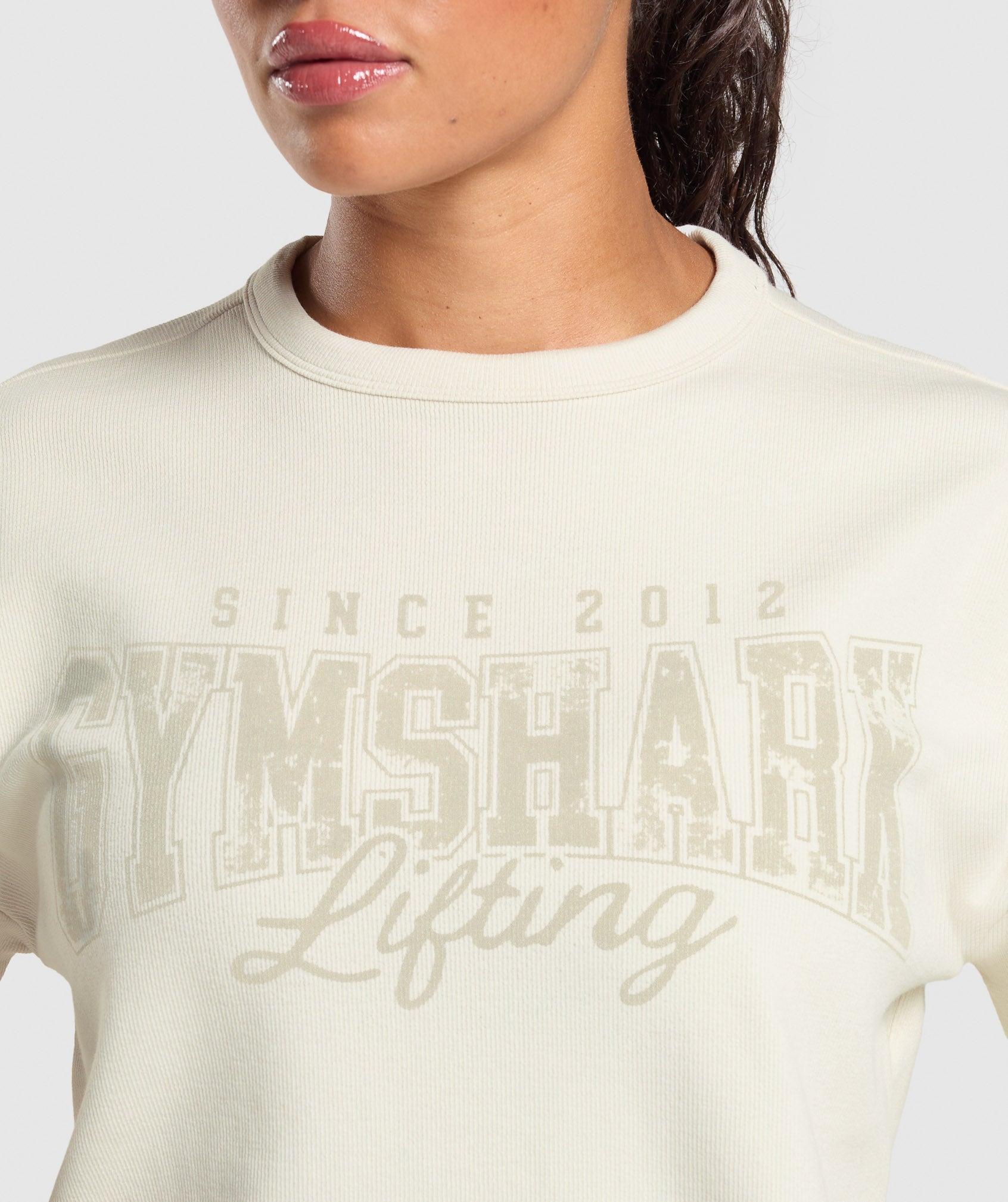 Gymshark Gymshark Lifting Oversized Pump Cover - Oat White Female Product Image