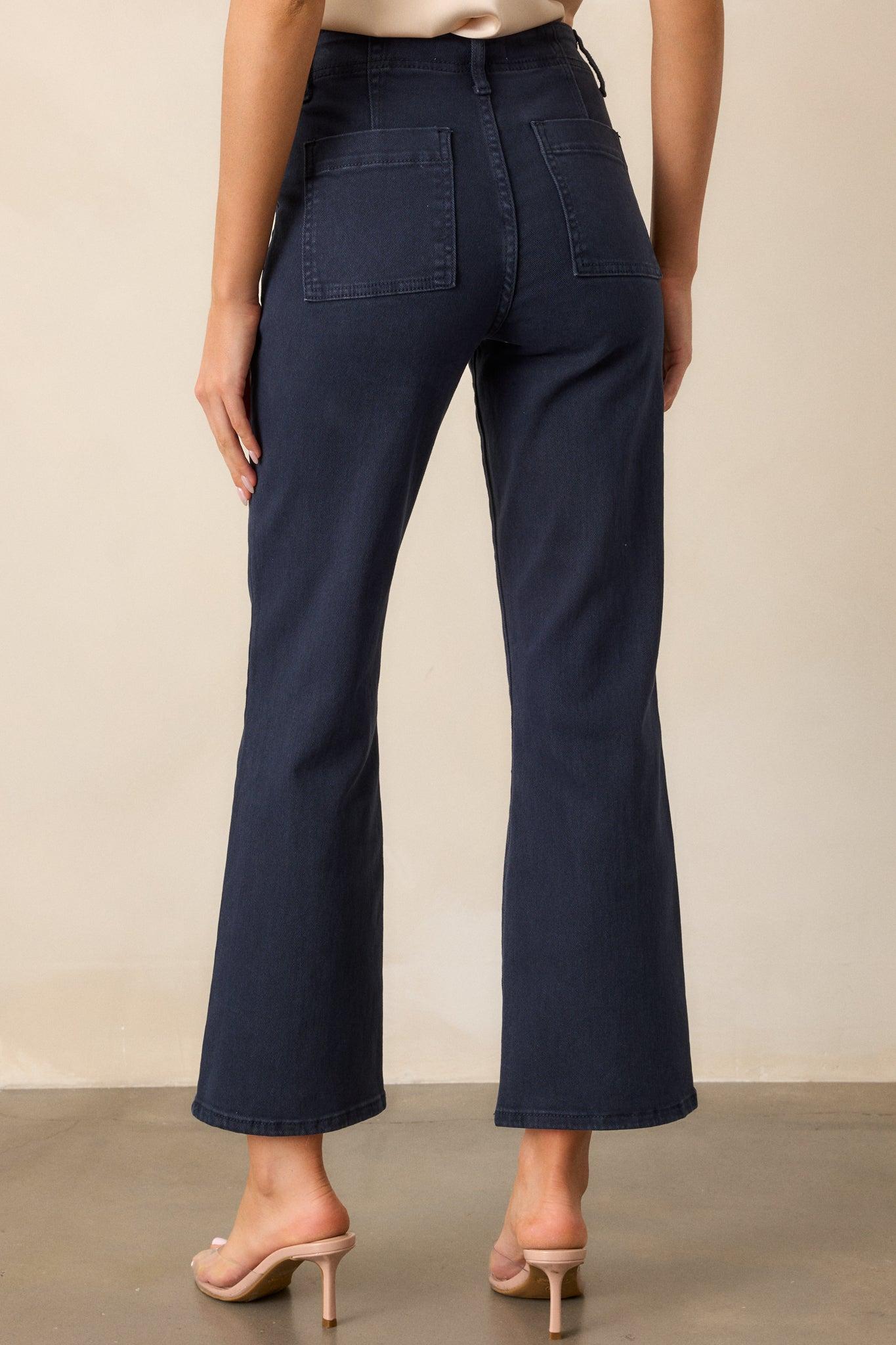 Starlit Skies Navy High Rise Ankle Jeans Product Image