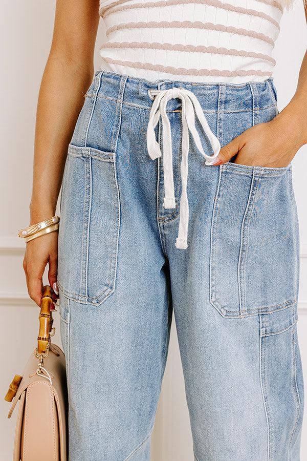 RISEN Lillian High Waist Barrel Leg Cargo Jean Product Image