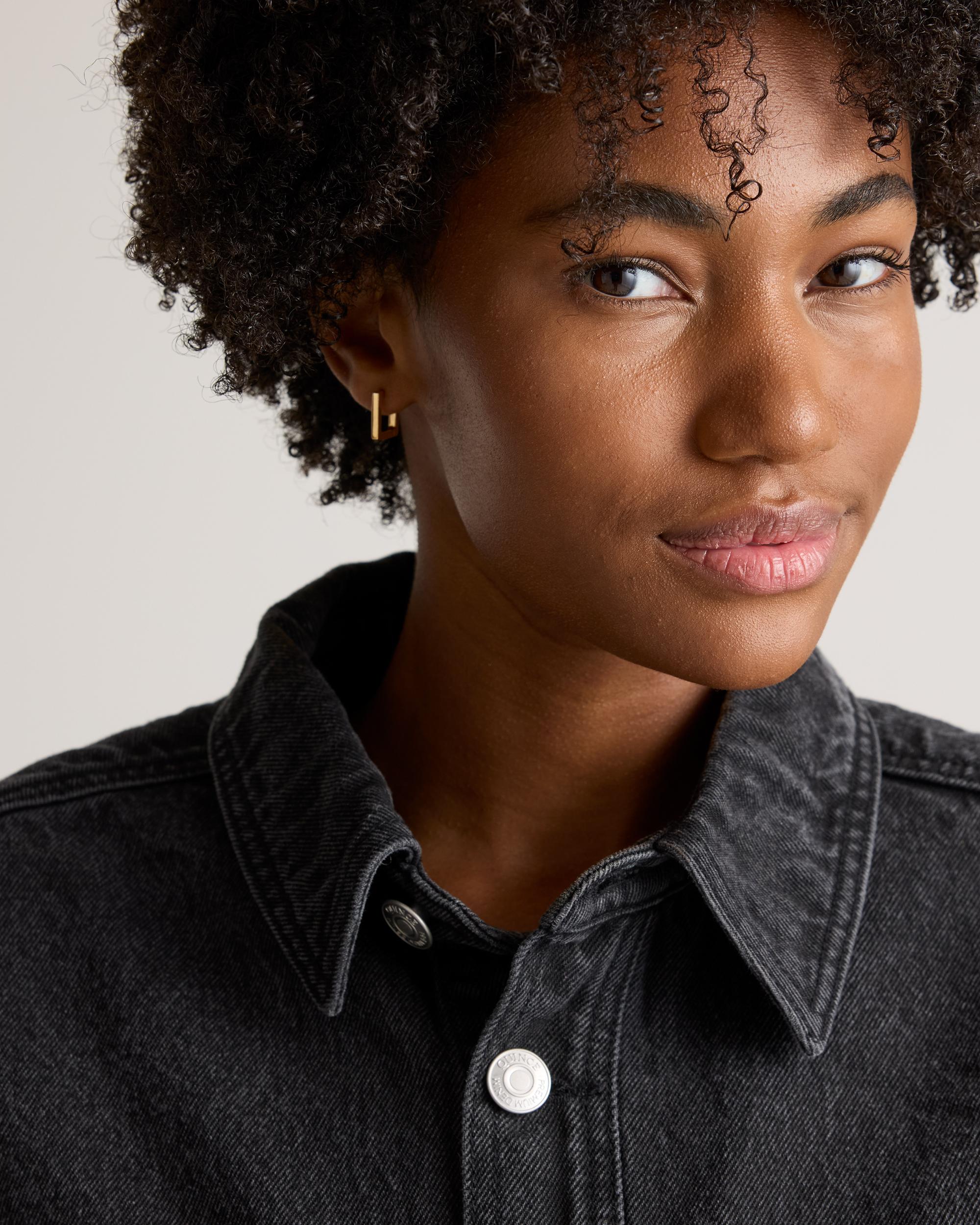 Quince | Women's Denim Cargo Shirt Jacket Organic Cotton Product Image