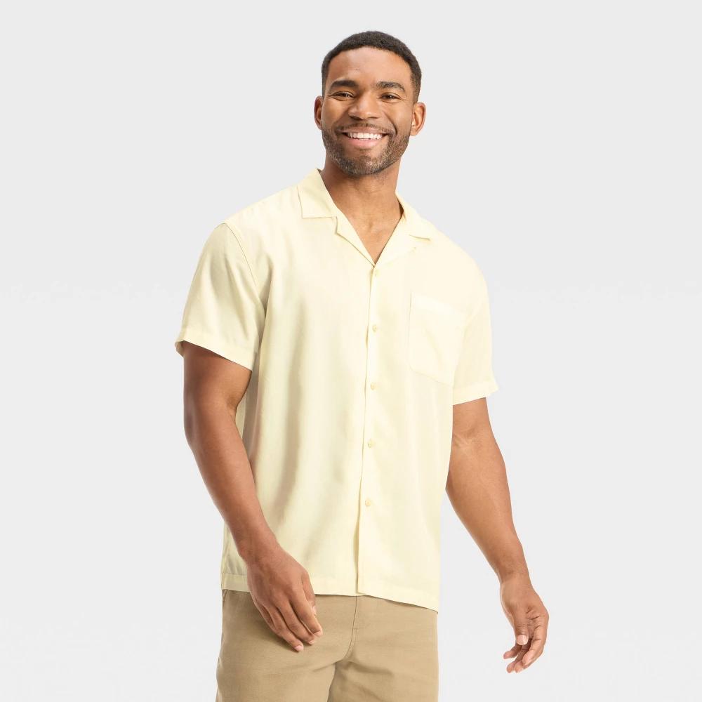 Men's Vacay Soft Twill Camp Shirt - Goodfellow & Co™ - Green S Product Image