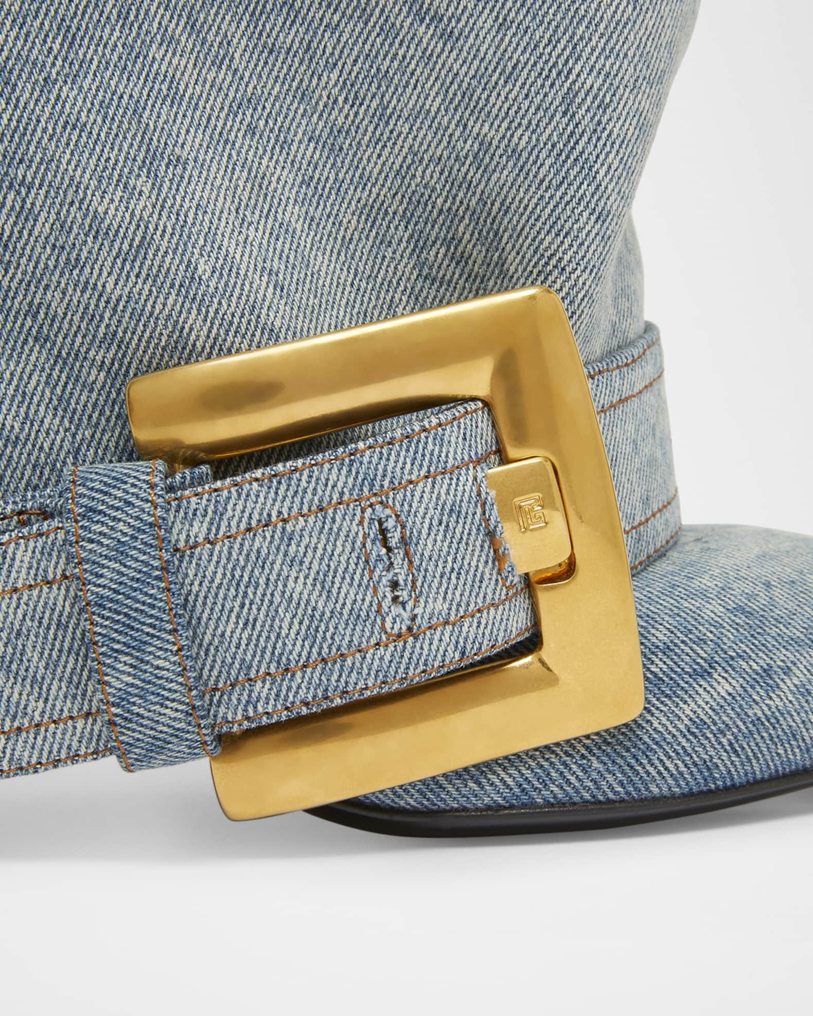 Anthem Washed Denim Buckle Knee-High Boots Product Image