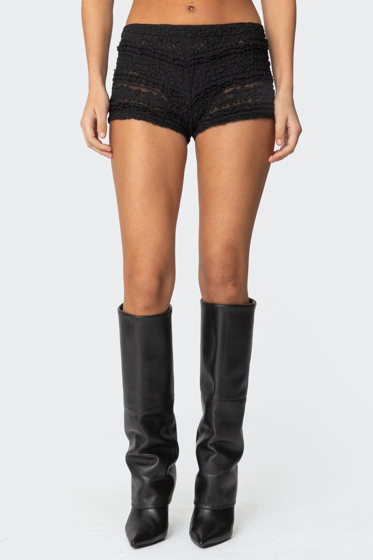 Maisley Sheer Lace Shorts Product Image