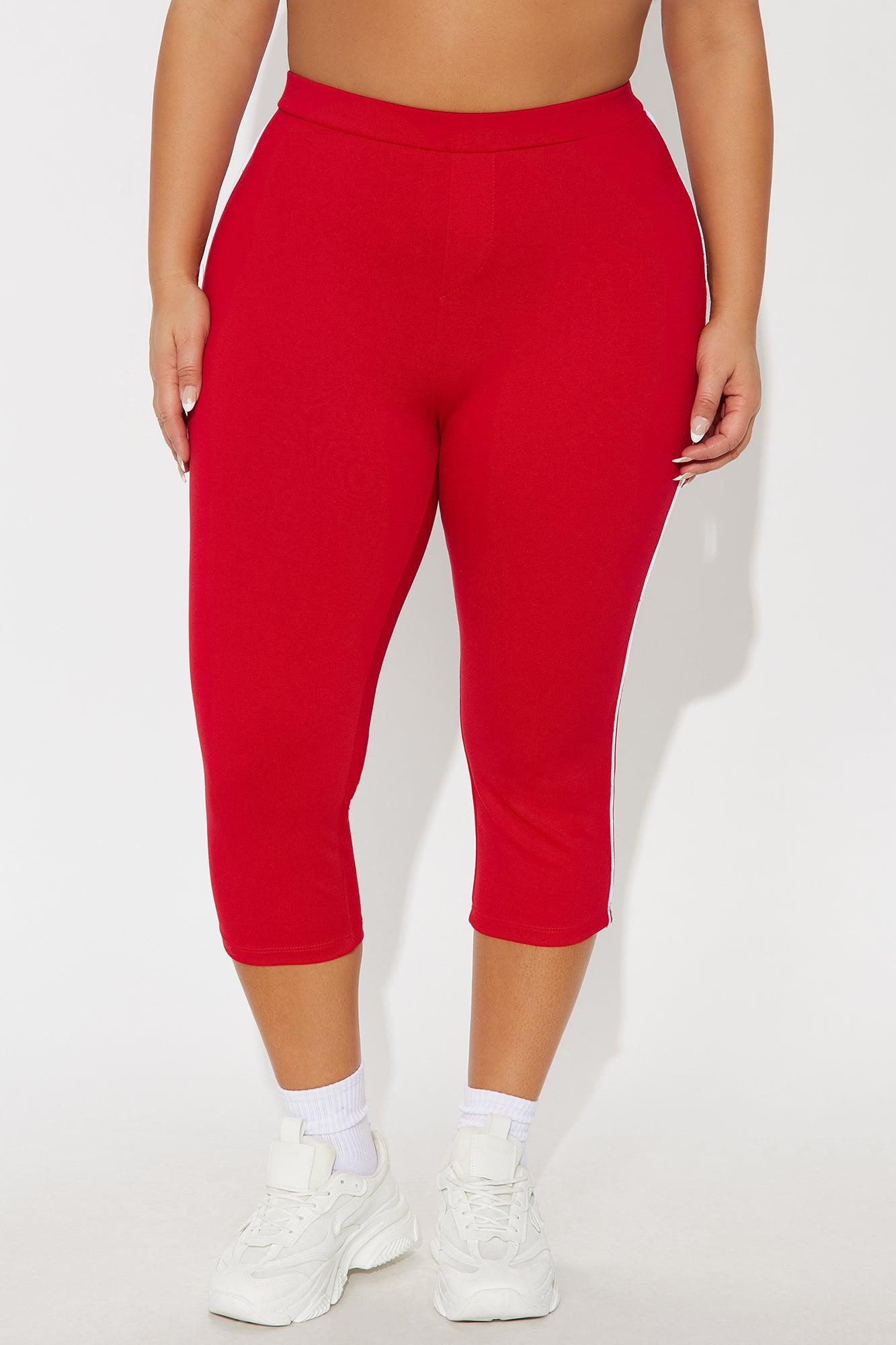 Shoot Your Shot Ponte Capri Legging - Red/White Product Image