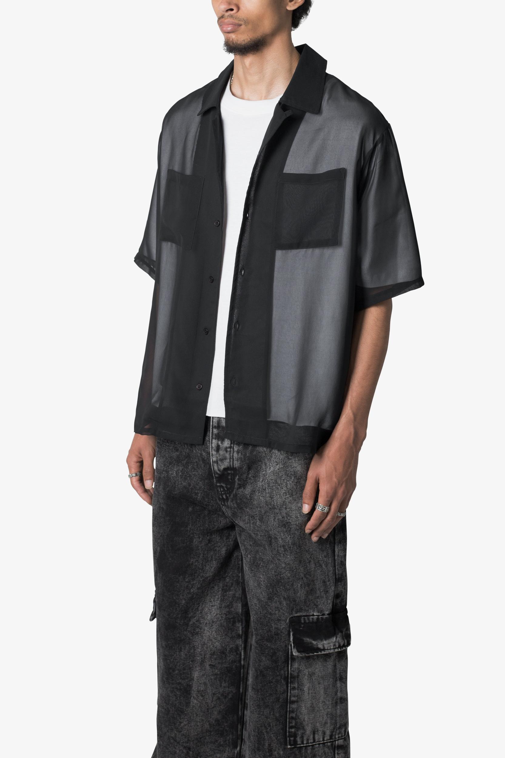 Sheer S/S Shirt - Black Product Image