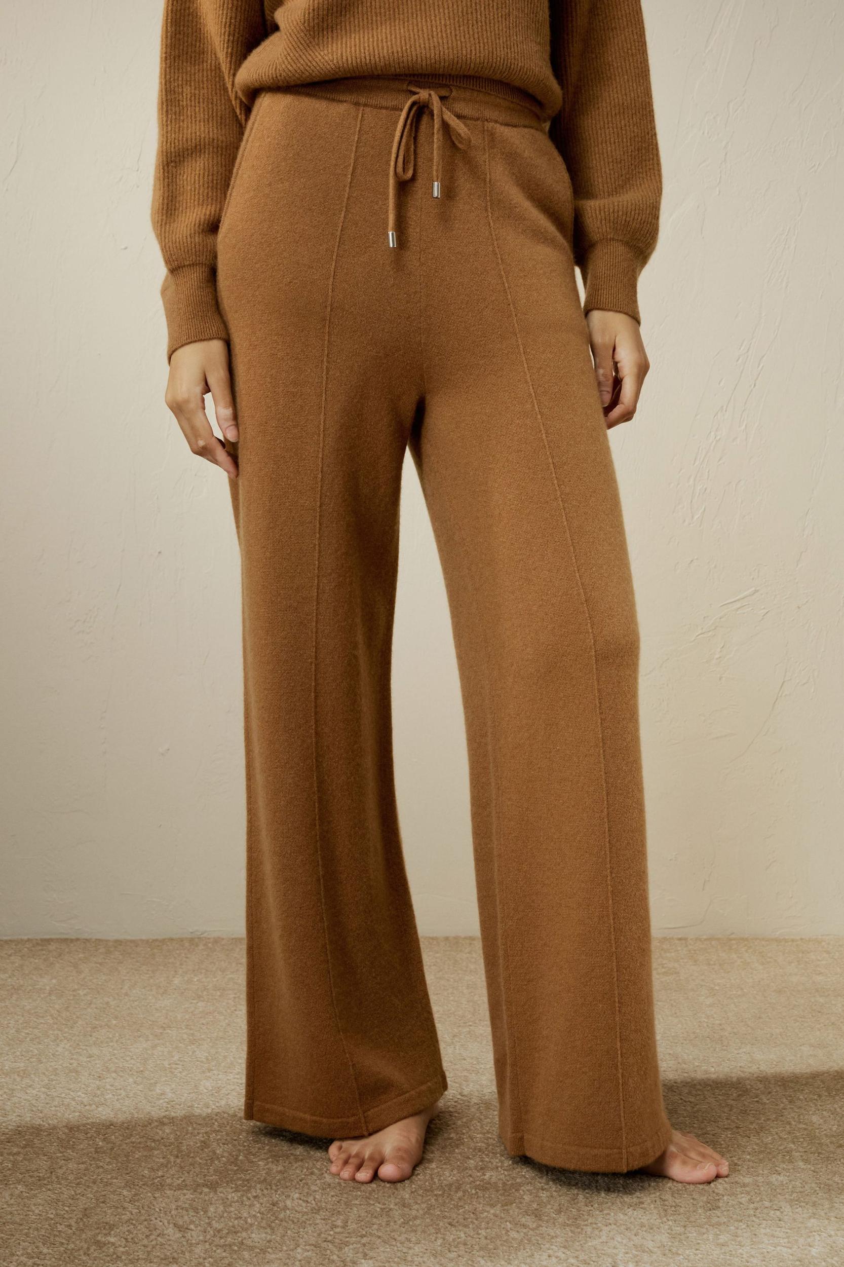 LILYSILK Cashmere Pant - for Women - White 100% Natural Cashmere - Breathable Regular Fit Pants S Product Image