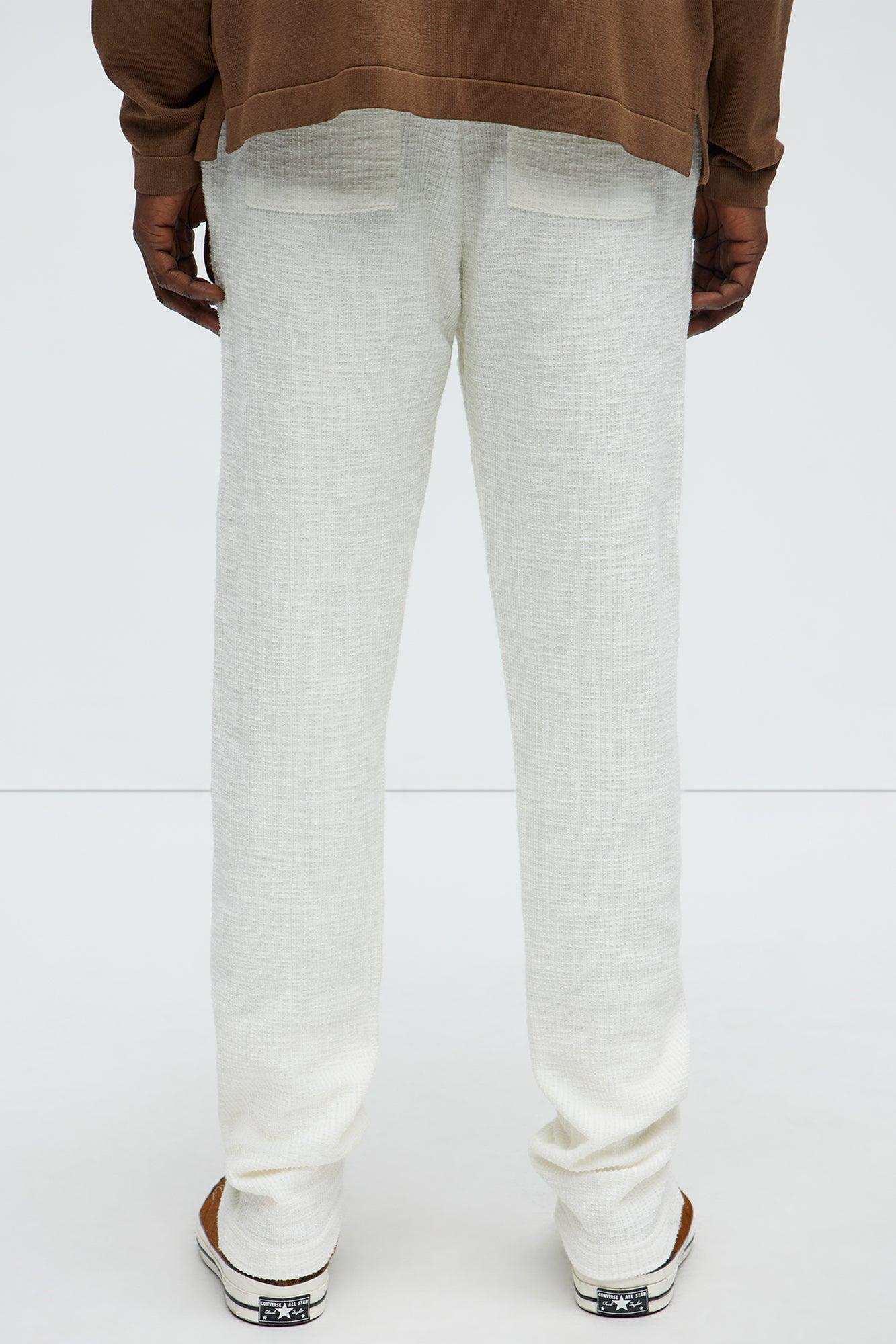 Dean Textured Slim Pants - White Product Image
