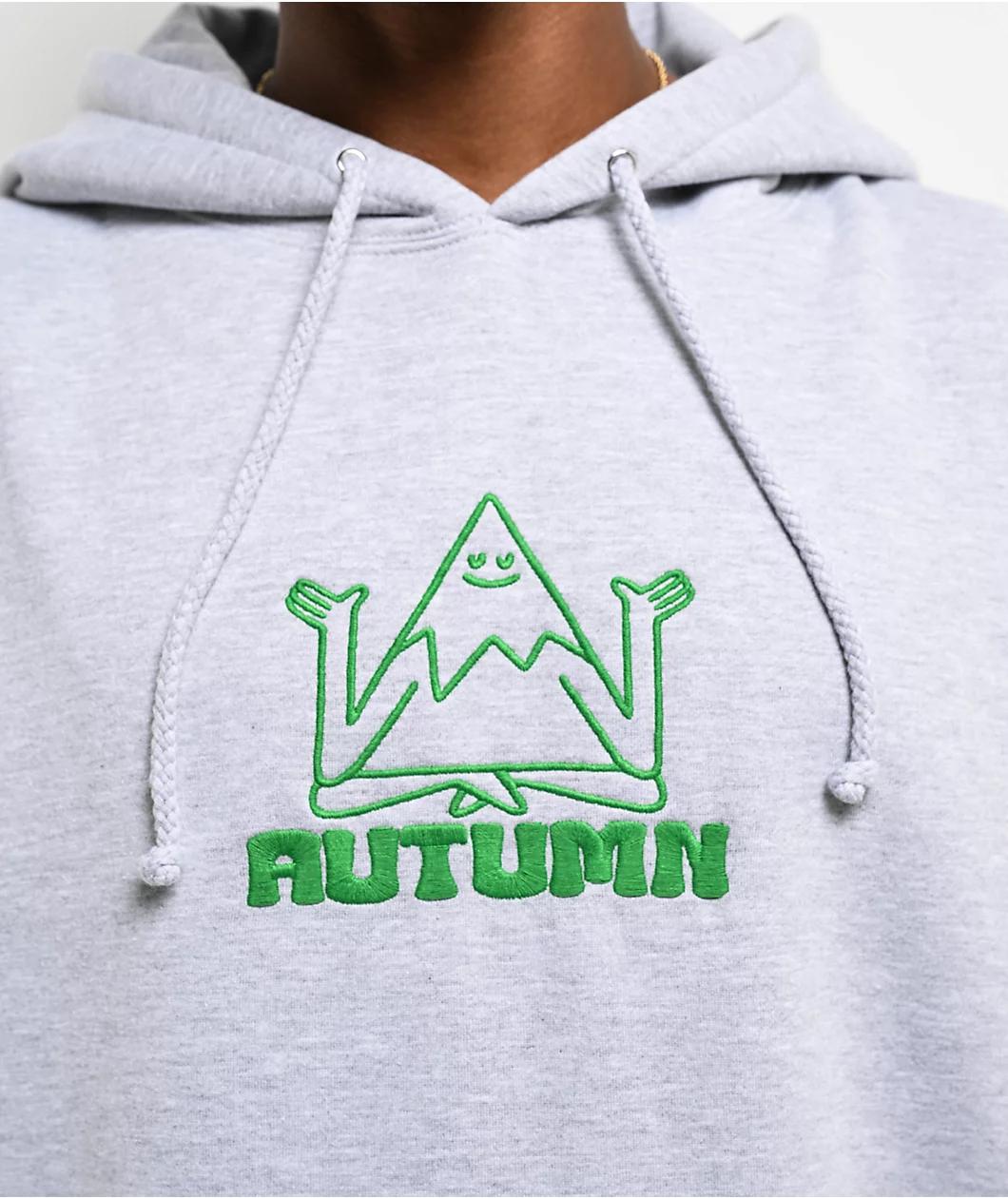 Autumn Mindful Mountain Grey Hoodie Product Image