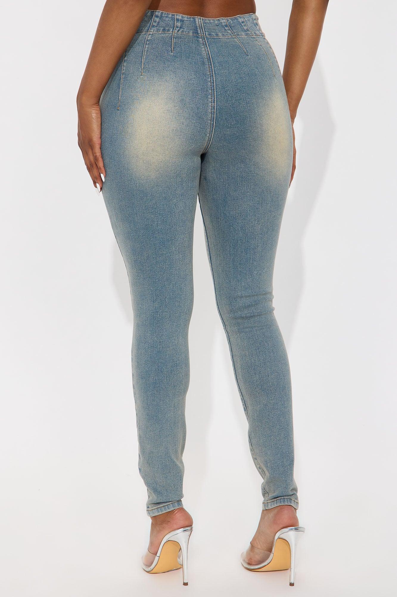 Different Level High Rise Skinny Jeans - Vintage Wash Female Product Image