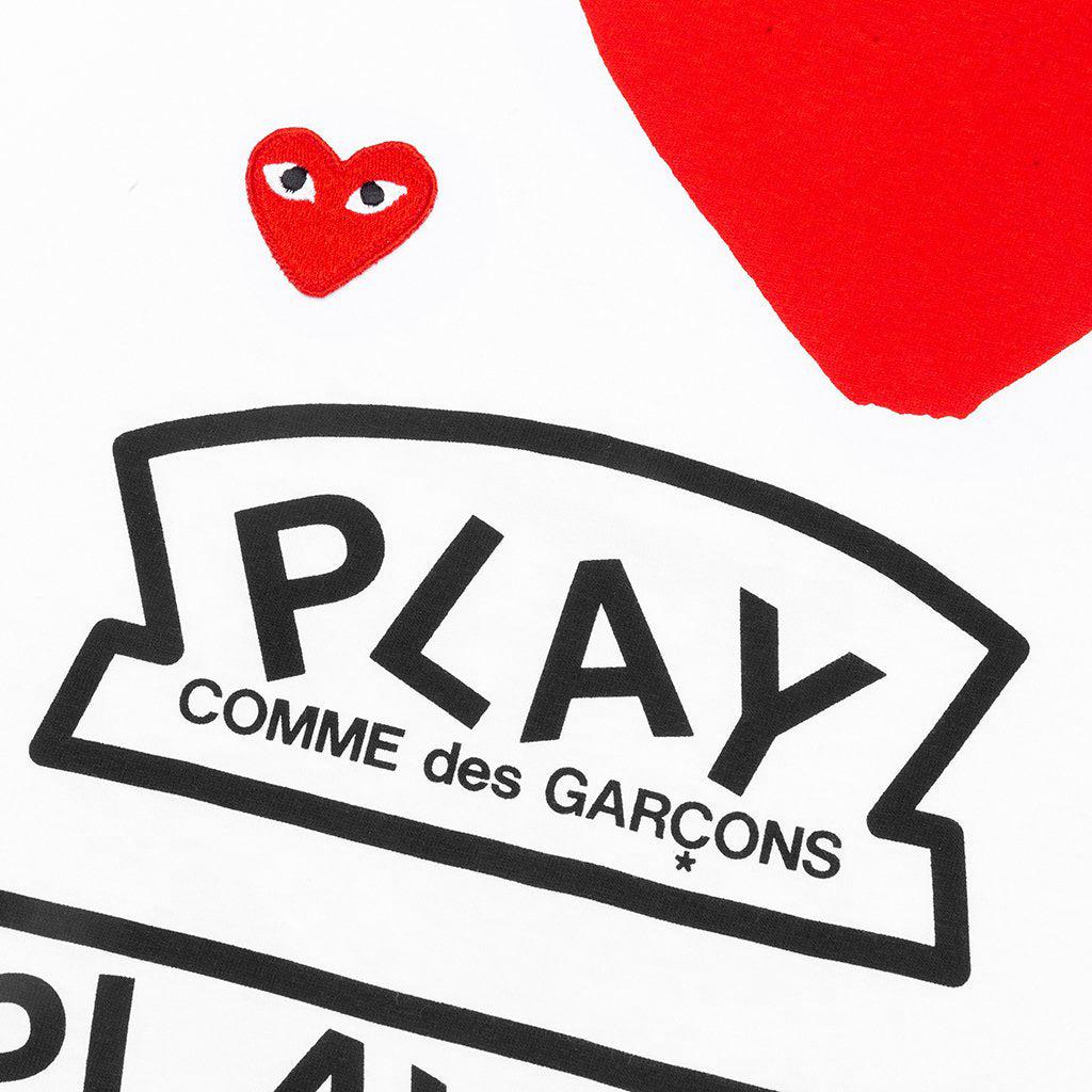 Women's Red Multi Logo L/S T-Shirt - White Female Product Image