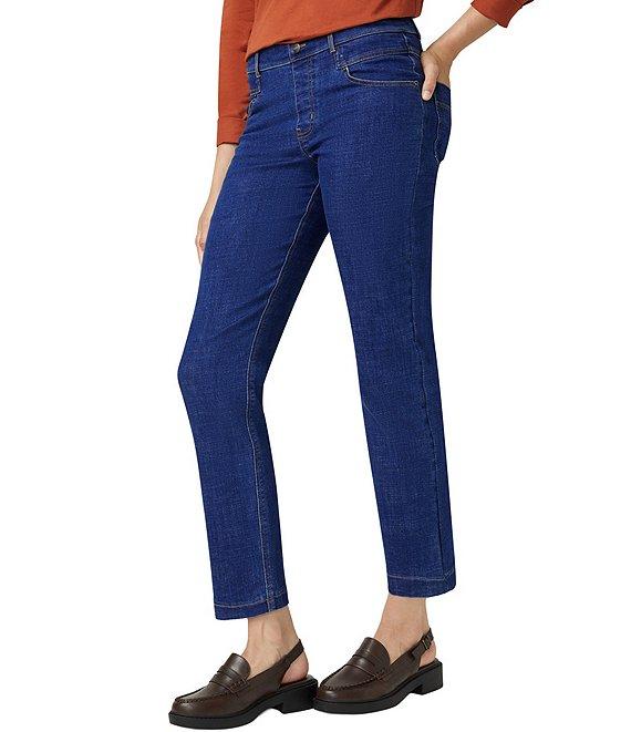 HUE Crosshatch Denim Straight Leggings Product Image