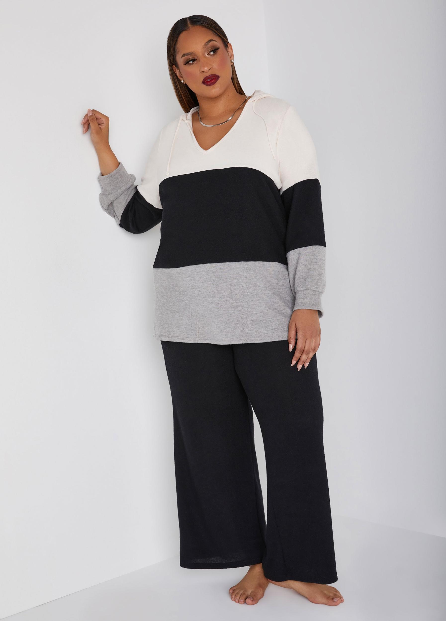 Plus Size Brushed Hacci Knit Lounge Pants Ashley Stewart Product Image
