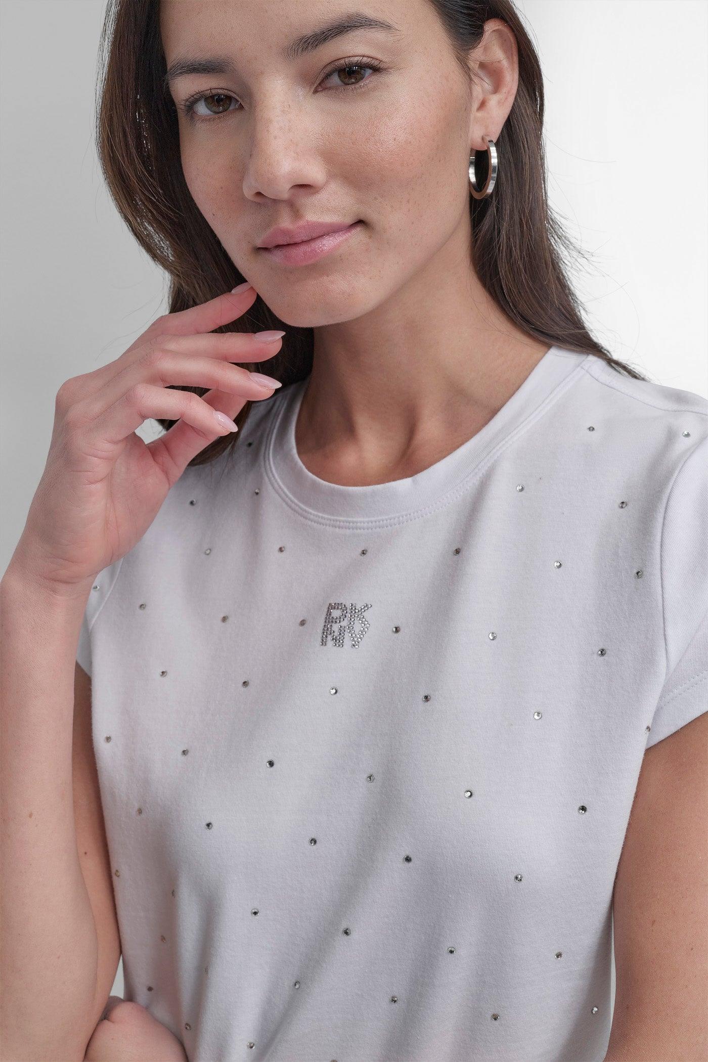 CRYSTAL EMBELLISHED LOGO TEE Product Image